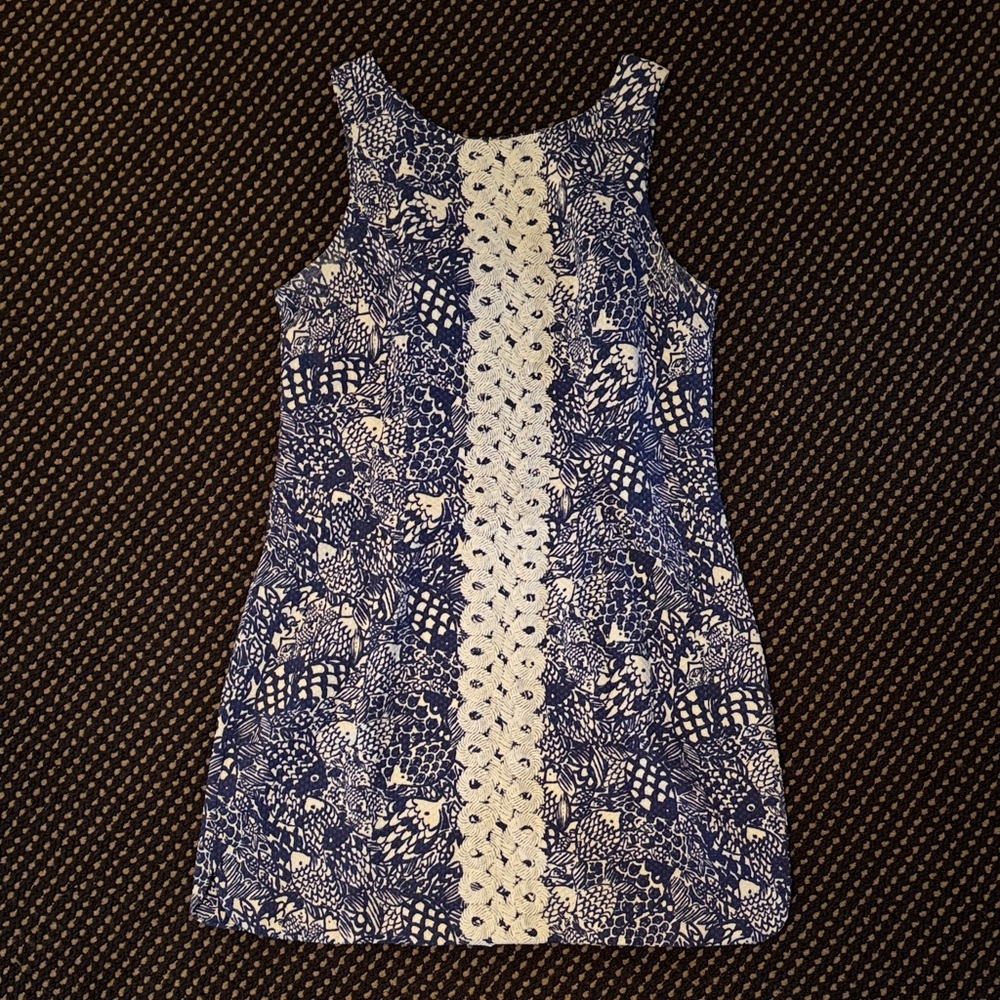 Lilly Pulitzer Blue and White Sleeveless Dress